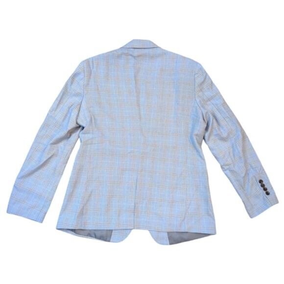 Men's Blue Plaid Blazer - Picture 6 of 7